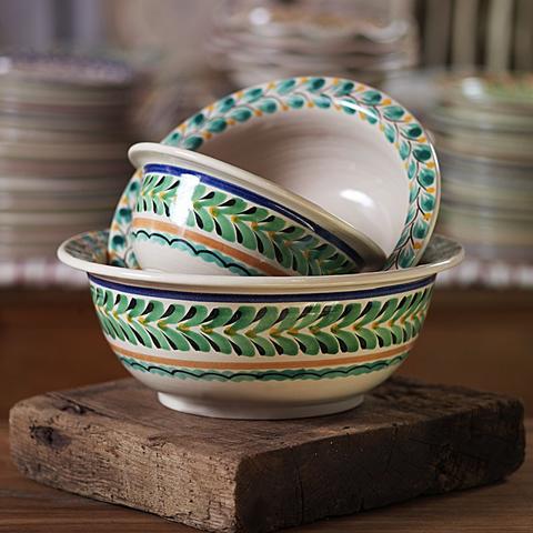Salad Bowl w/Ring Set of 3 Pieces Multi-colors