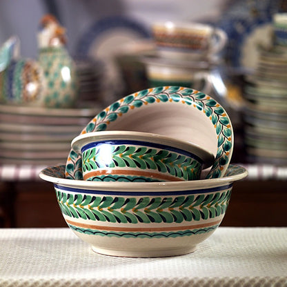 Salad Bowl w/Ring Set of 3 Pieces Multi-colors