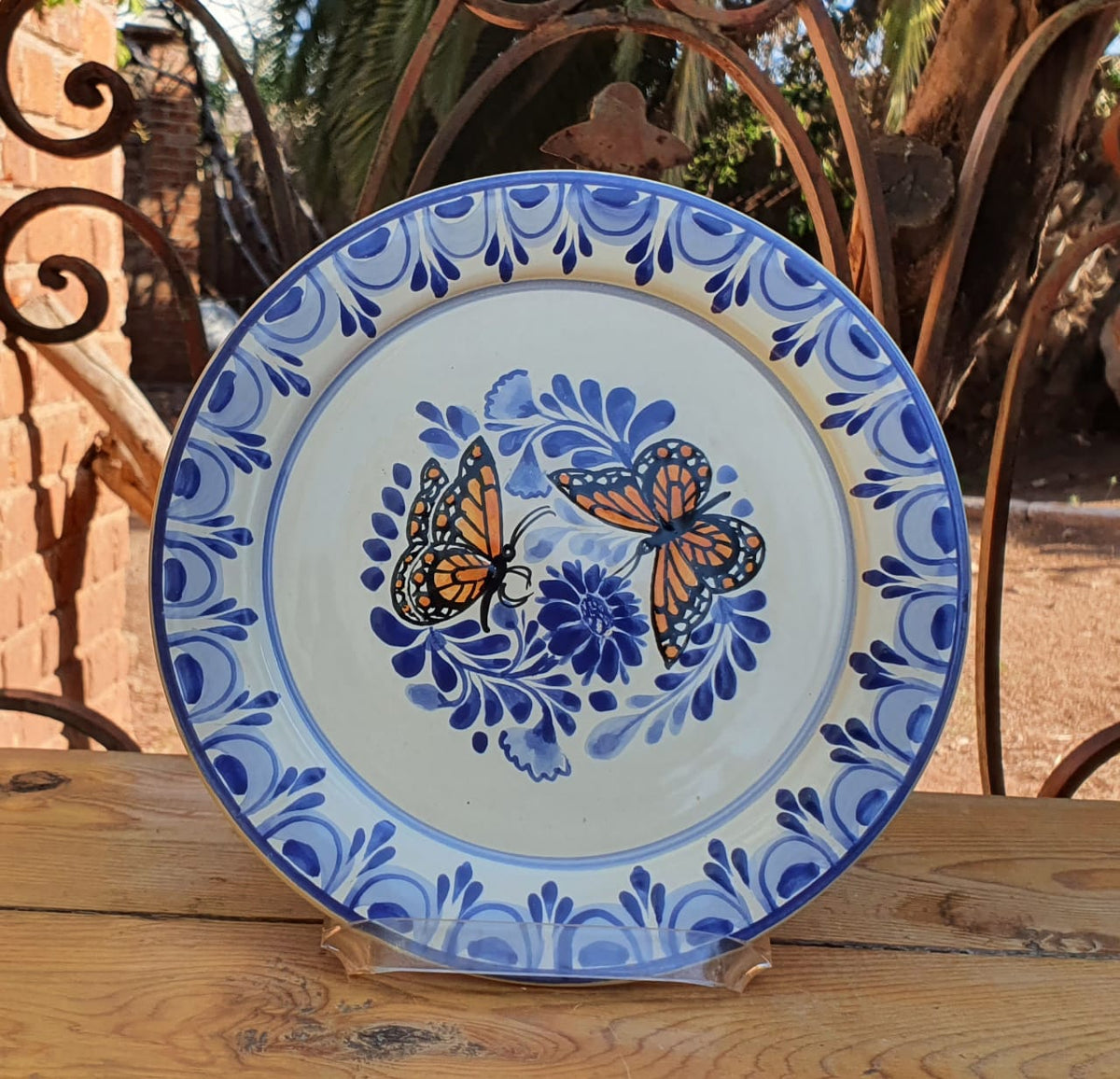 Monarch Butterfly Plate Blue Colors