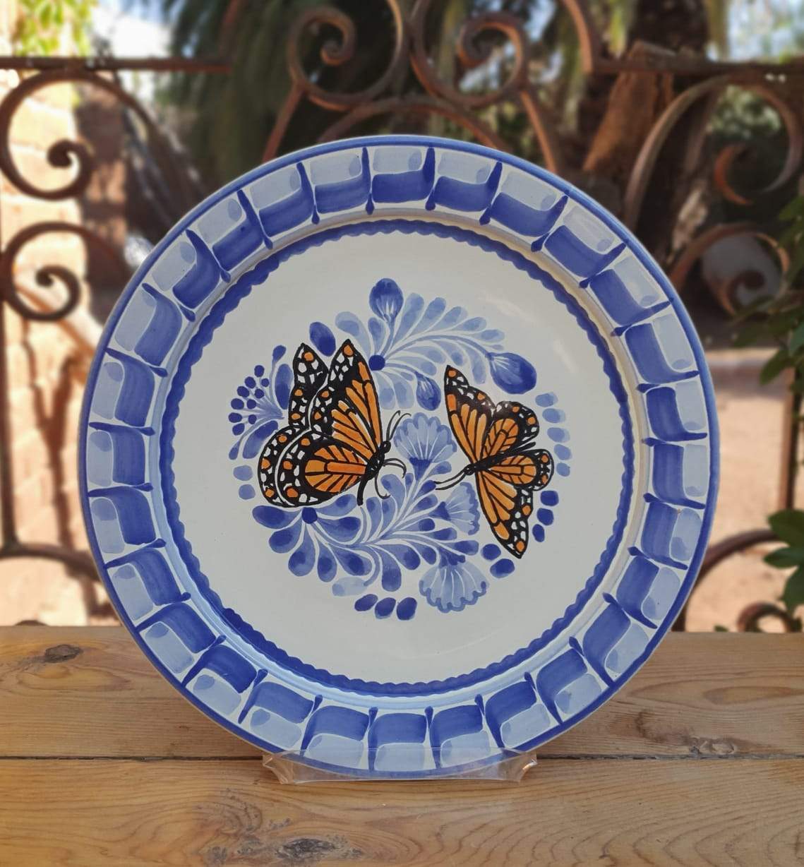 Monarch Butterfly Plate Blue Colors