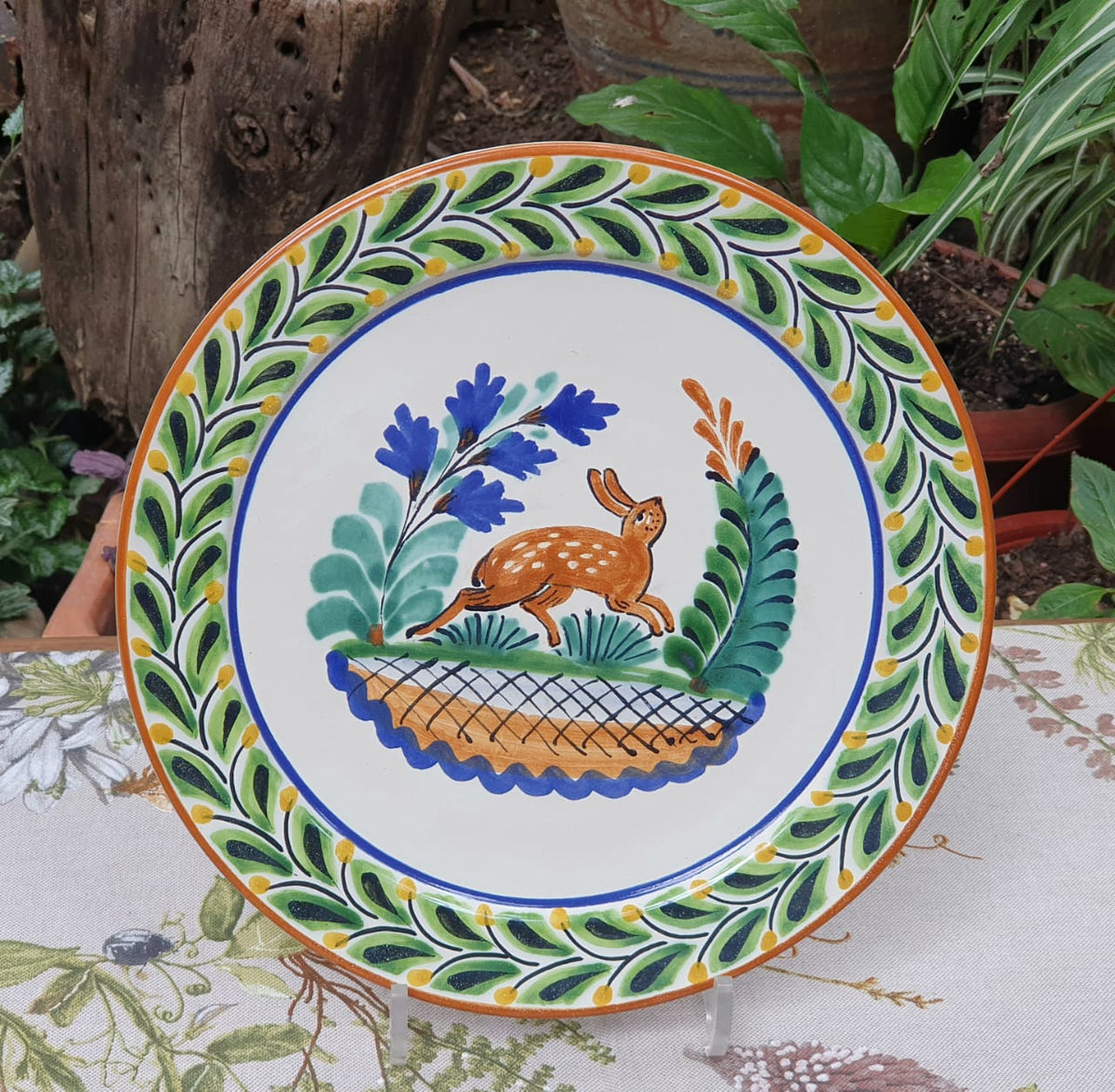 Mexican Rabbit Plates Multi-colors handmade hand wheel handpainted ...