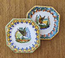 Bird Mini Octagonal Plate 6.7 X 6.7" Set of 2 Multicolor