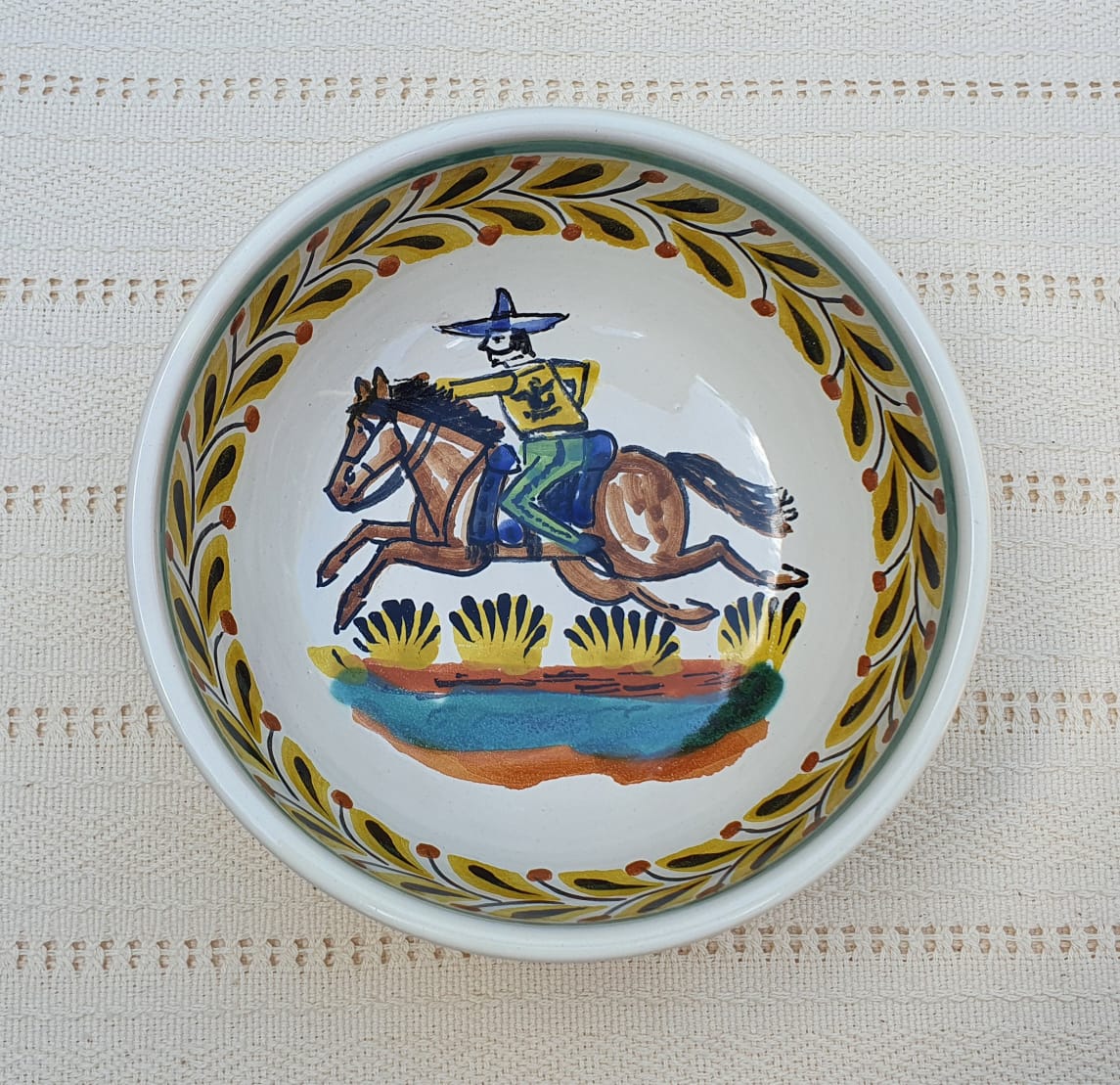 Cowboy Cereal/Soup Bowl 16.9 Oz Multicolor