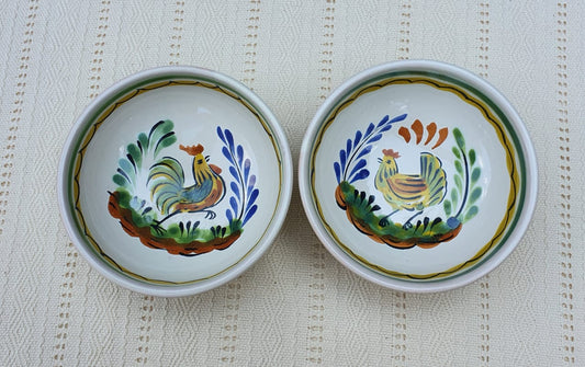 Rooster Small Bowl 4.9 in D Set of 2 pieces MultiColors