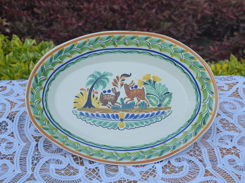 Rabbit Decorative / Serving Oval Platter Multicolor