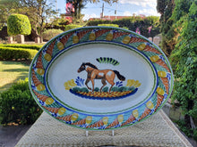 Horse Decorative / Serving Oval Platter Multicolor