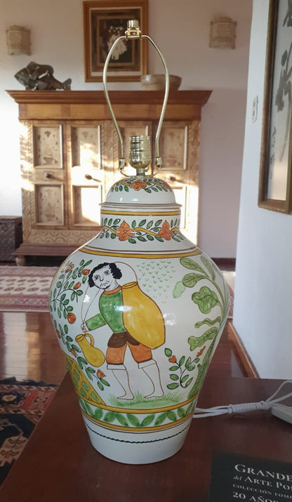 Lamp Decorative Vase Woman & Man Pattern 26.3" H MultiColors