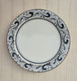 Plate with sea waves border Black and White