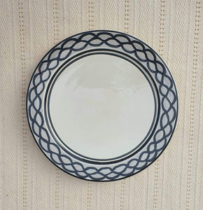 Plate with snake circles border Black and White