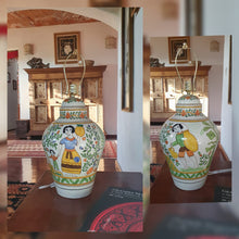 Lamp Decorative Vase Woman & Man Pattern 26.3" H MultiColors