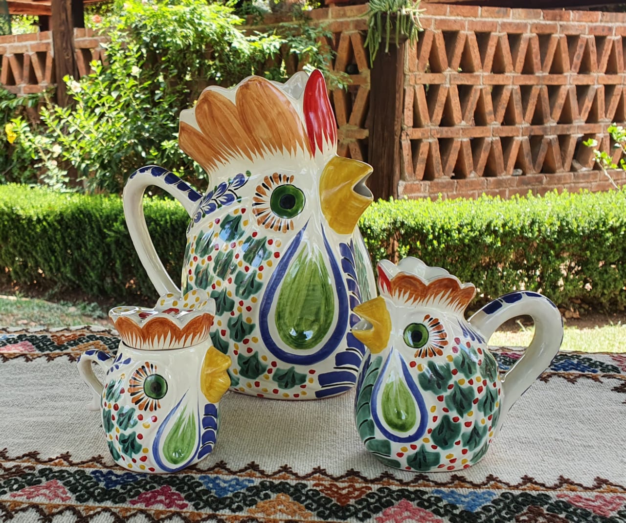 Rooster Set of 3 Multicolor
