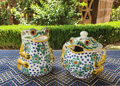 Frog Sugar & Cream Set of 2 MultiColors