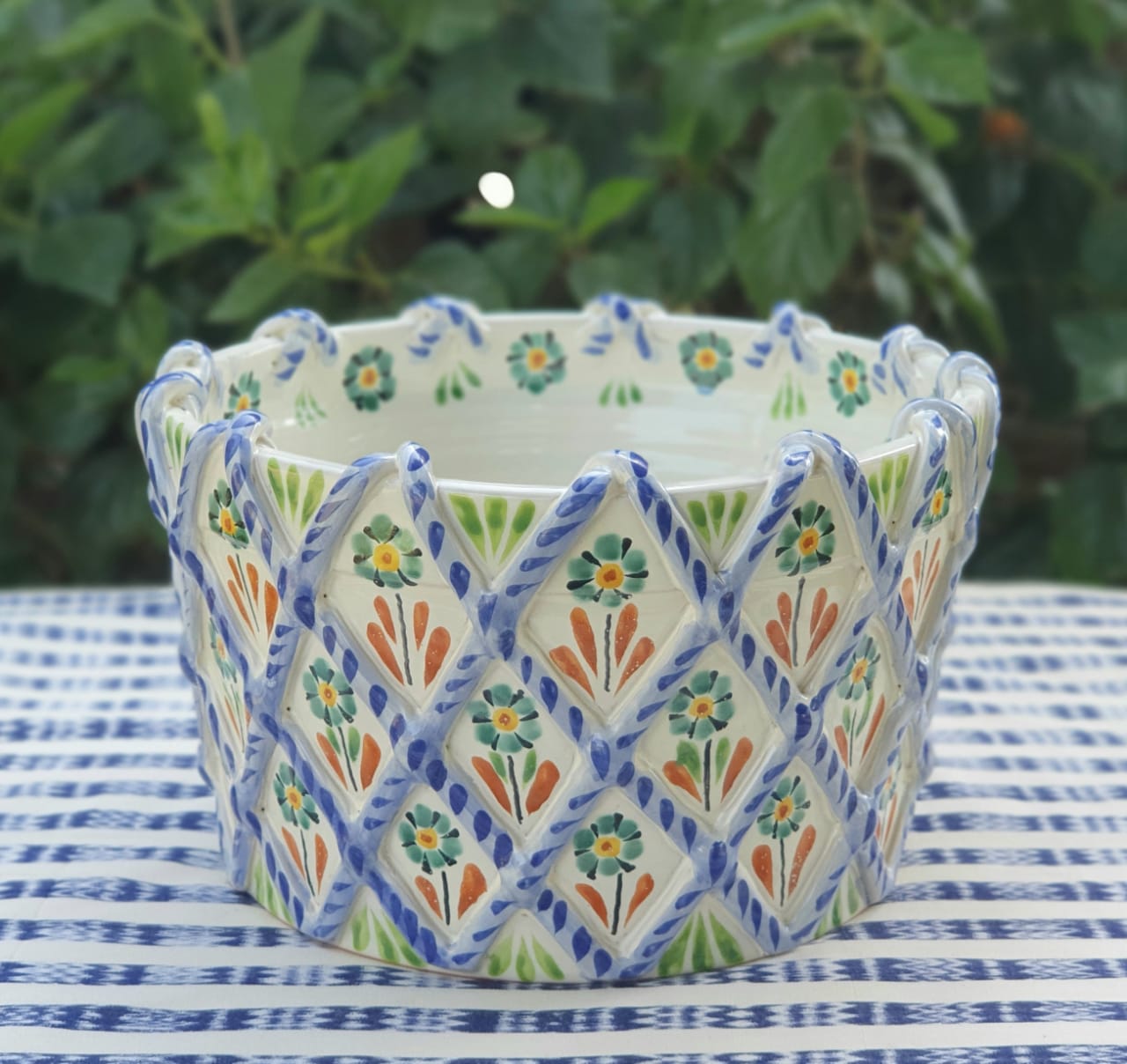 Fruit Canister With Woven Relief MultiColors