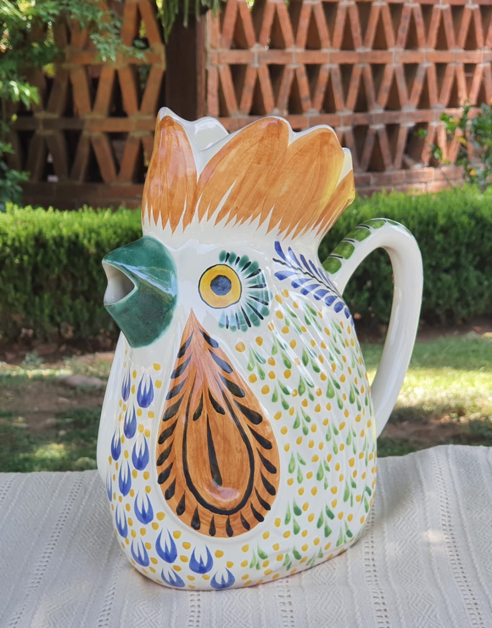Rooster Water Pitcher 10" Height 54 Oz MultiColors - C