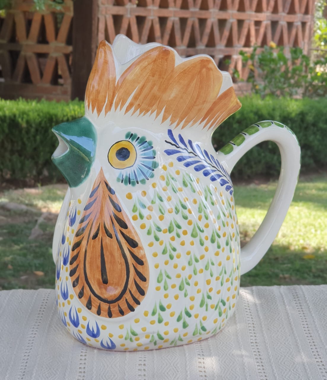Rooster Water Pitcher 10" Height 54 Oz MultiColors - C