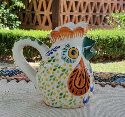 Rooster Creamer Pitcher 10 Oz MultiColors