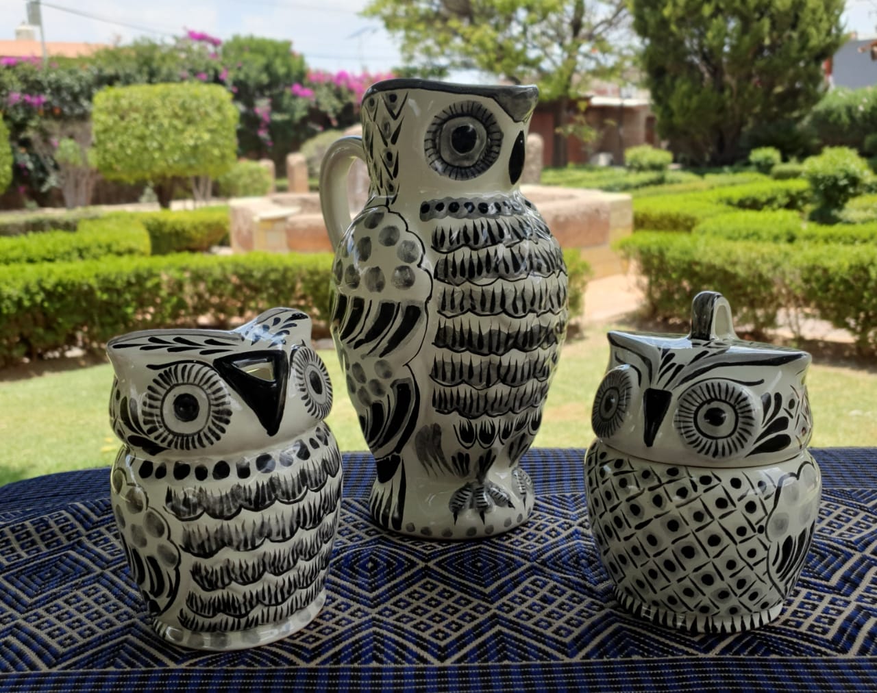 Owl Set of 3 Black and White