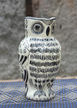 Owl Water Pitcher 9" Height 40 Oz Black and Whited