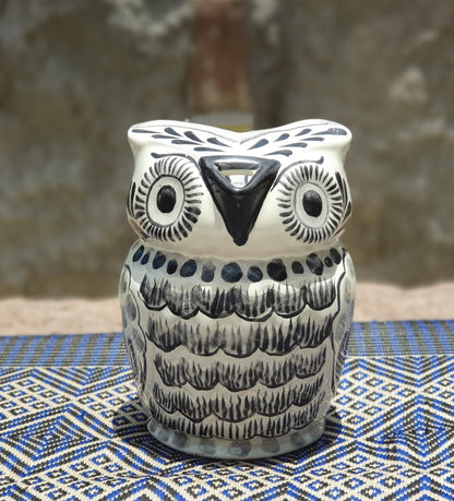 Jarra de crema Owl 13 Oz blanco y negro 