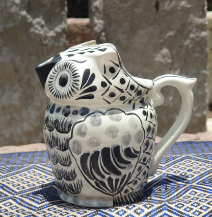 Jarra de crema Owl 13 Oz blanco y negro 