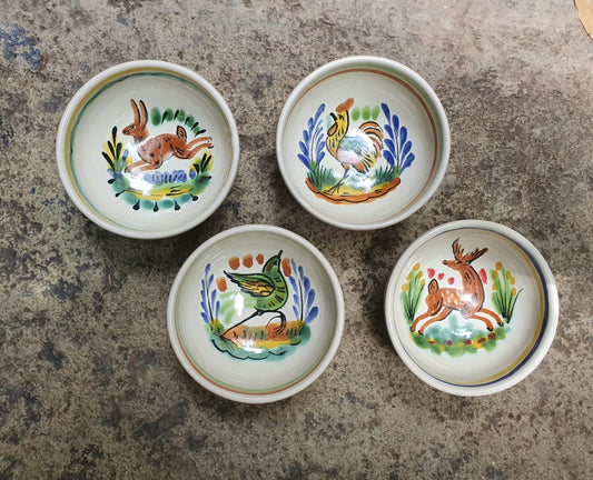Small Bowl Set of 4 Mix Animals 4.9" D Multicolors