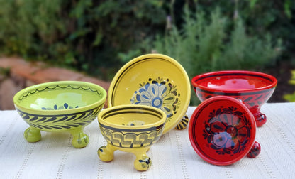 Footed Bowls Set of 5 Multicolors