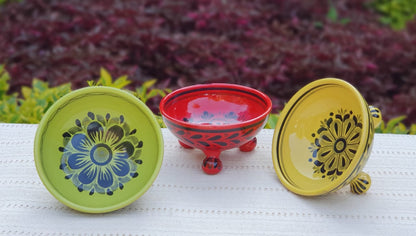 Footed Bowls Set of 3 Multi-colors