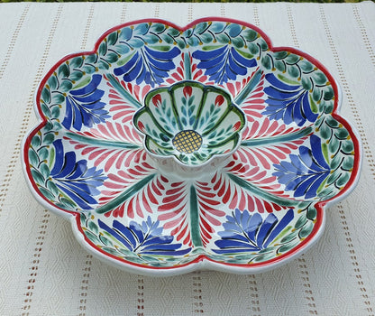 Flower Tortilla Chip Snack Bowl / Nachos Platter MultiColors