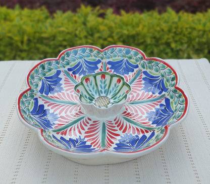 Flower Tortilla Chip Snack Bowl / Nachos Platter MultiColors
