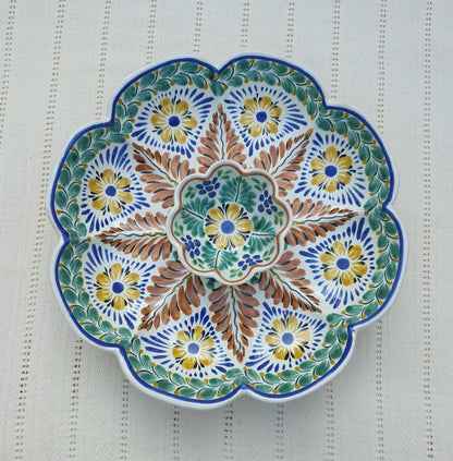 Flower Tortilla Chip Snack Bowl / Nachos Platter MultiColors