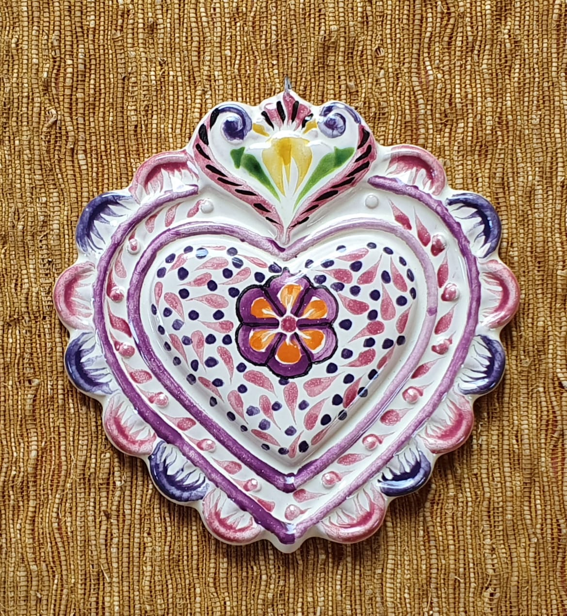 Ornament Love Heart 5x5 in Flat Purple Colors