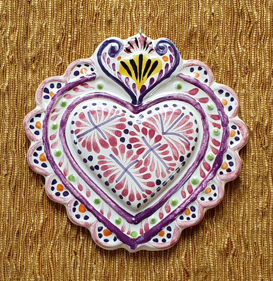 Adorno Corazón de Amor 5x5 en Colores Morados Planos 