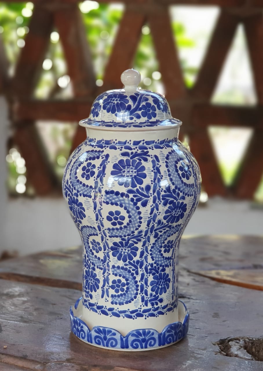 Decorative Vase Olan Blue and White