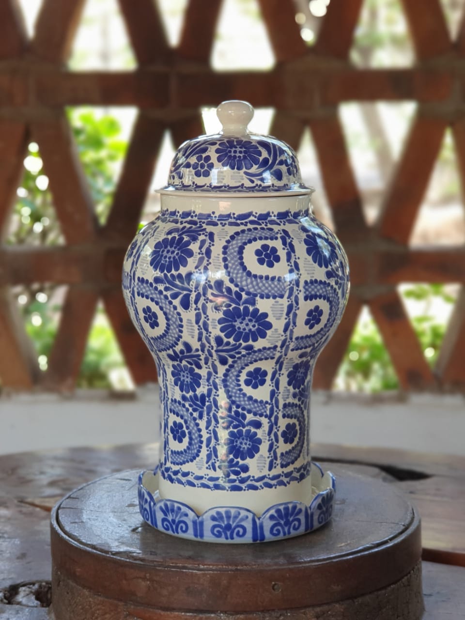 Decorative Vase Olan Blue and White