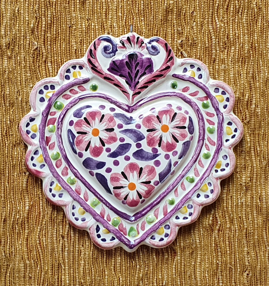 Ornament Love Heart 5x5 in Flat Purple Colors