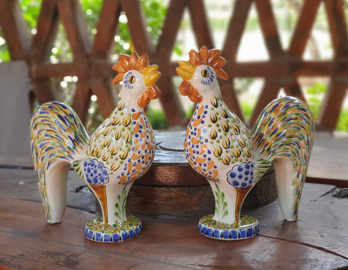 Rooster Figure 12.6" Set of 2 Multicolors