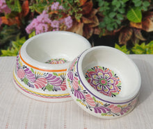 Flower Dog Bowl Set of 2 Large & Small Purple Colors