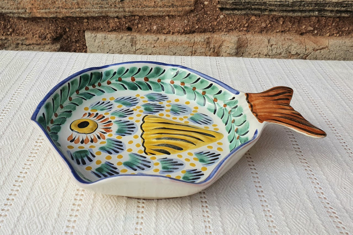 Fish Plate w/tail 7.5*5.5" MultiColors - I