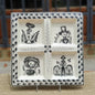 Catrina Square Tray w/4 Division  12.4*12.4" Black and White