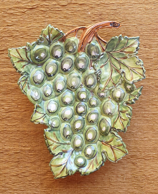 Plato Snack Uvas Colores Verdes 6.7 X 9.1 Color Verde 