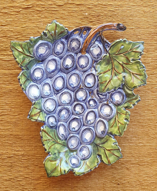 Plato Merienda Uvas Colores Morados 6.7 X 9.1 " Color Morado 
