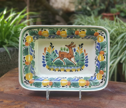 Cuenco rectangular Ciervo 11*7.9" Multicolores 