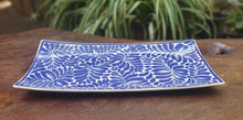 Rectangular Plate / Tray Milestones Pattern Blue and White