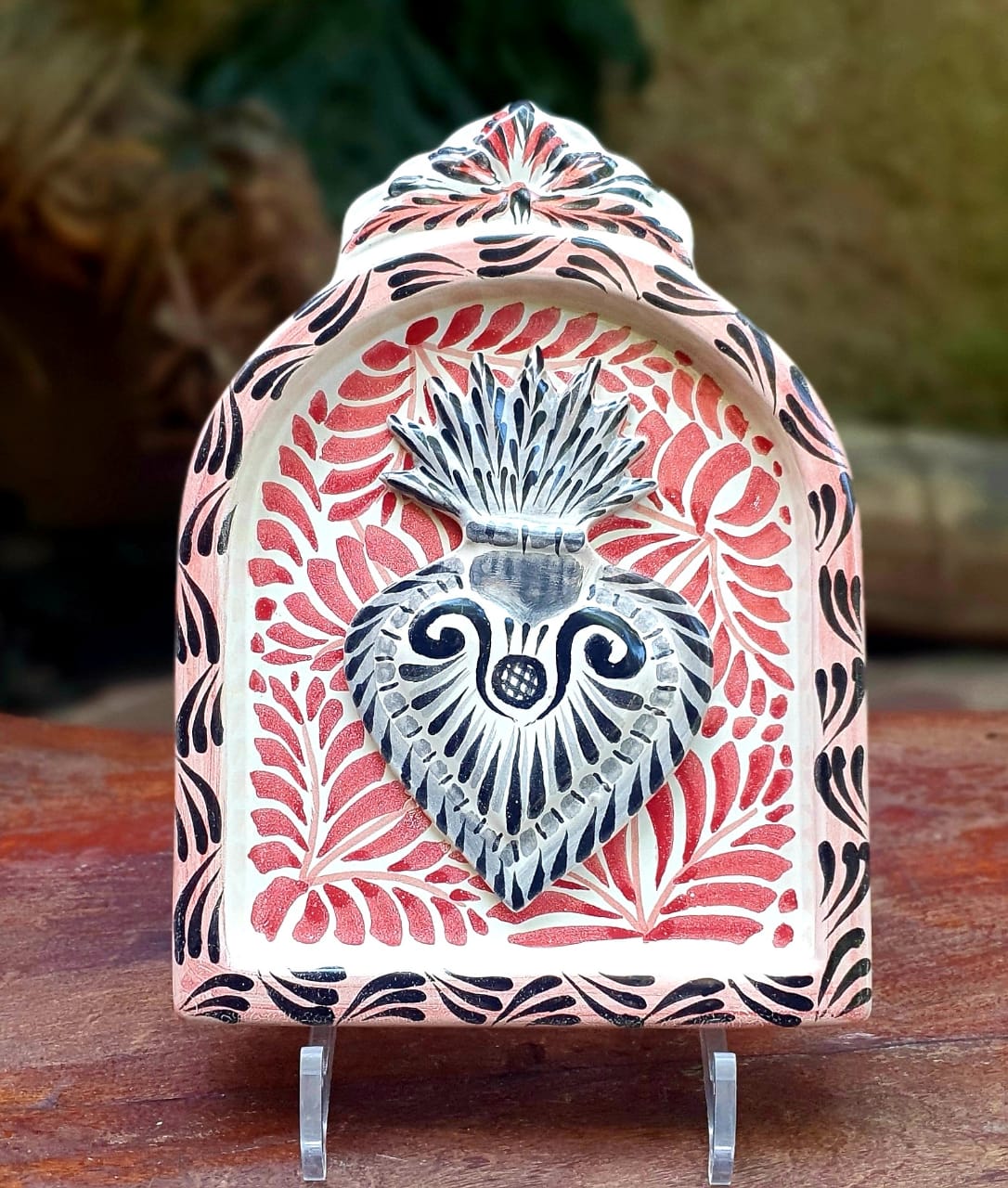 Decorative Sacred Heart Altarpiece 8.9" Height MultiColors