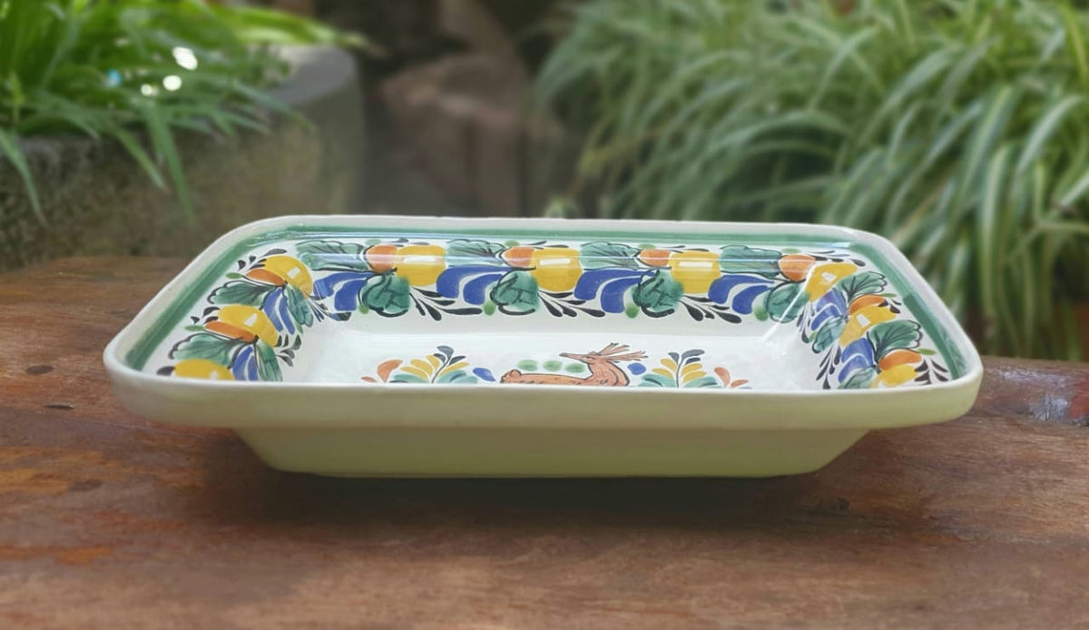 Cuenco rectangular Ciervo 11*7.9" Multicolores 