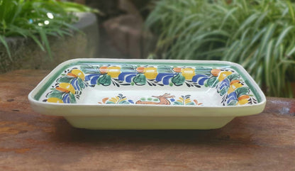 Cuenco rectangular Ciervo 11*7.9" Multicolores 