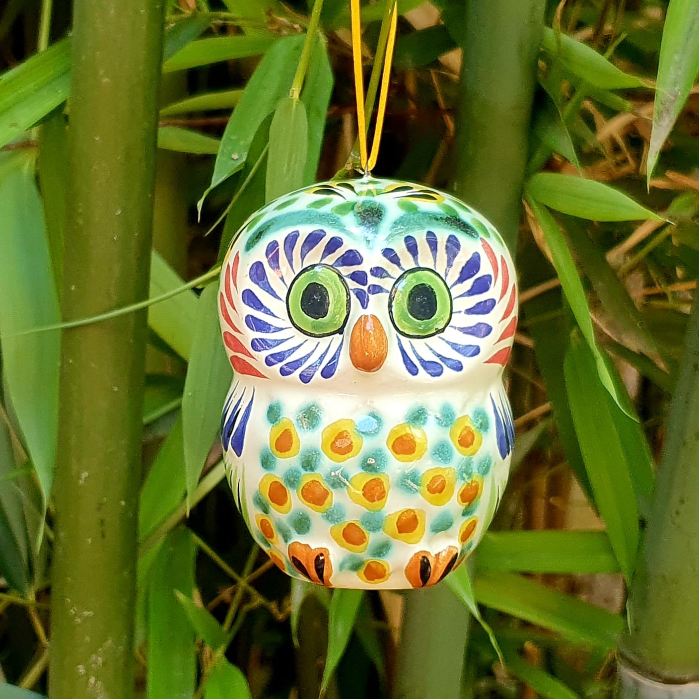 Ornament Owl Round 2.8 in H MultiColors