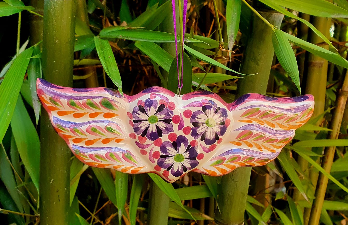 Ornament Heart w/Wings purple colors