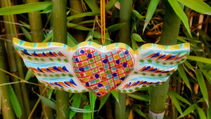 Ornament Heart w/Wings multicolors