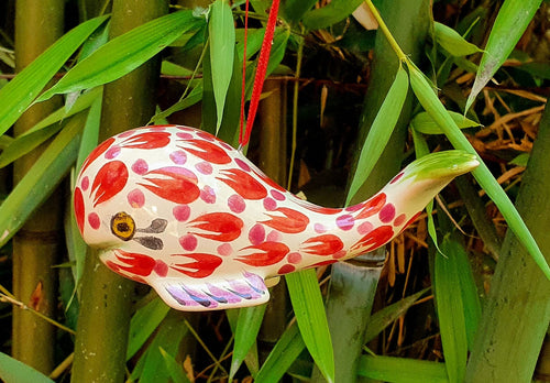 Ornament Whale 3D Figure 4.4 in L Red colors